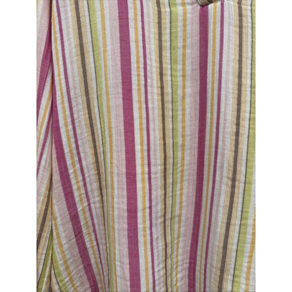 Old Navy Striped Peasant Top Women’s Size Medium Multi Color Gauze 100% Cotton - Picture 4 of 8